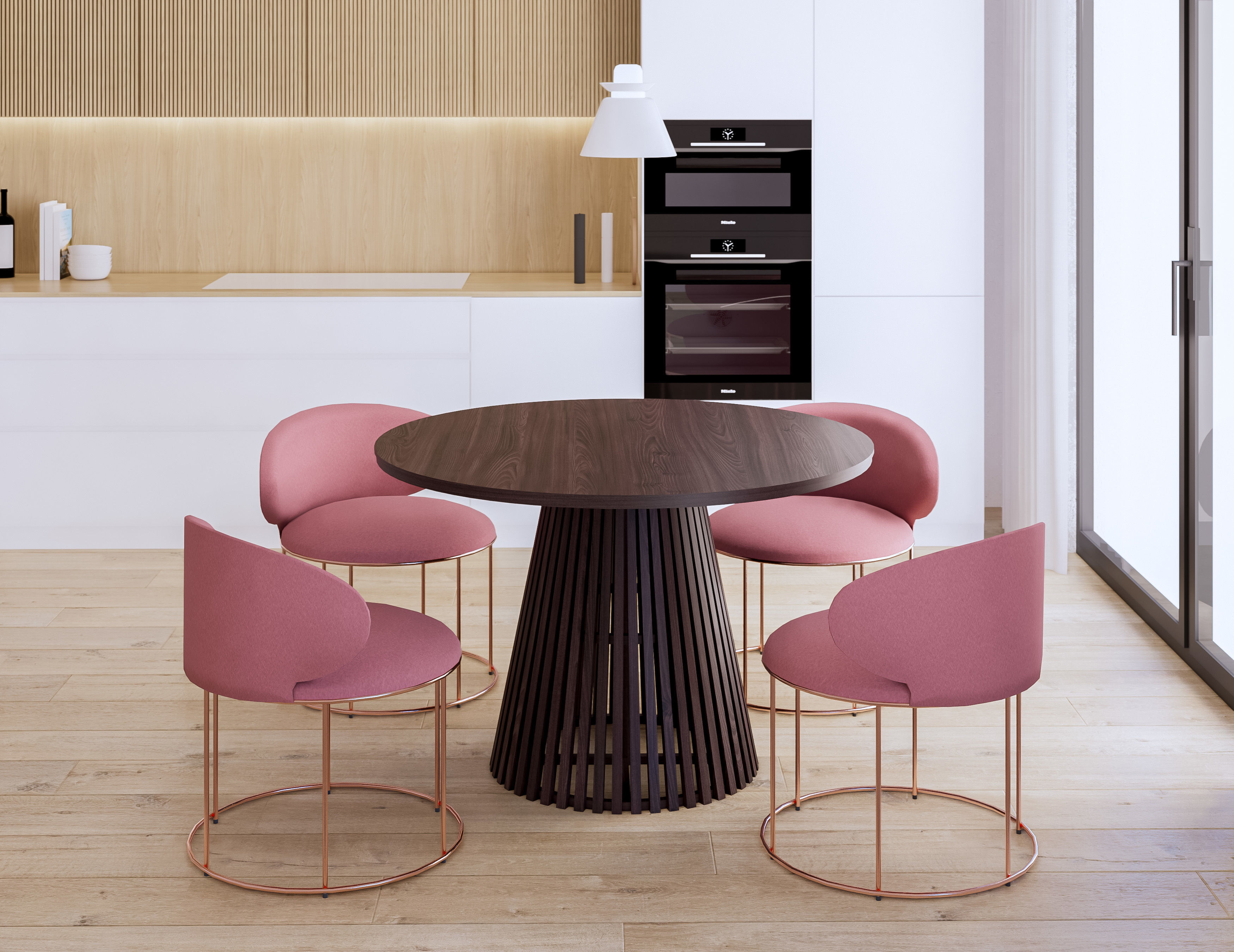 Modern Dining Table created in Revit Family Low-poly 3D model_5