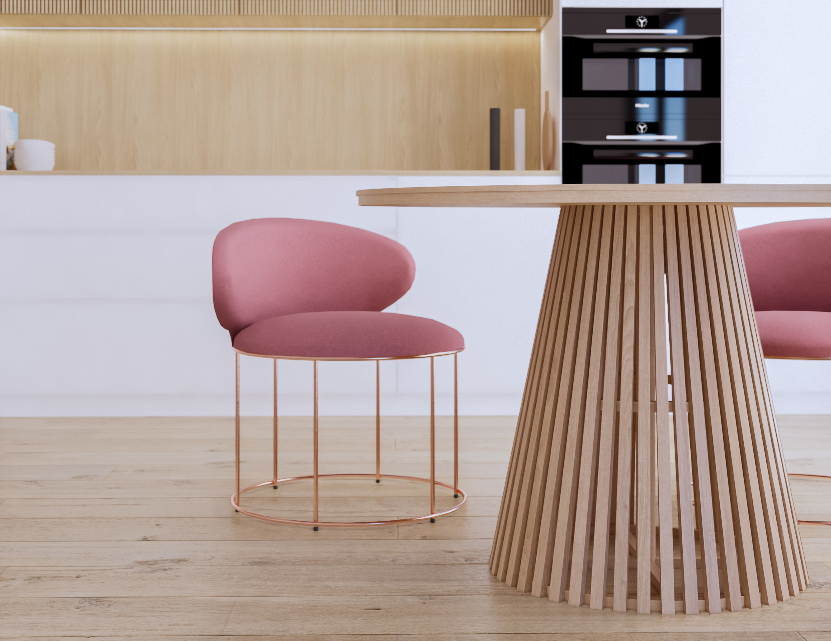 Modern Dining Table created in Revit Family Low-poly 3D model_1