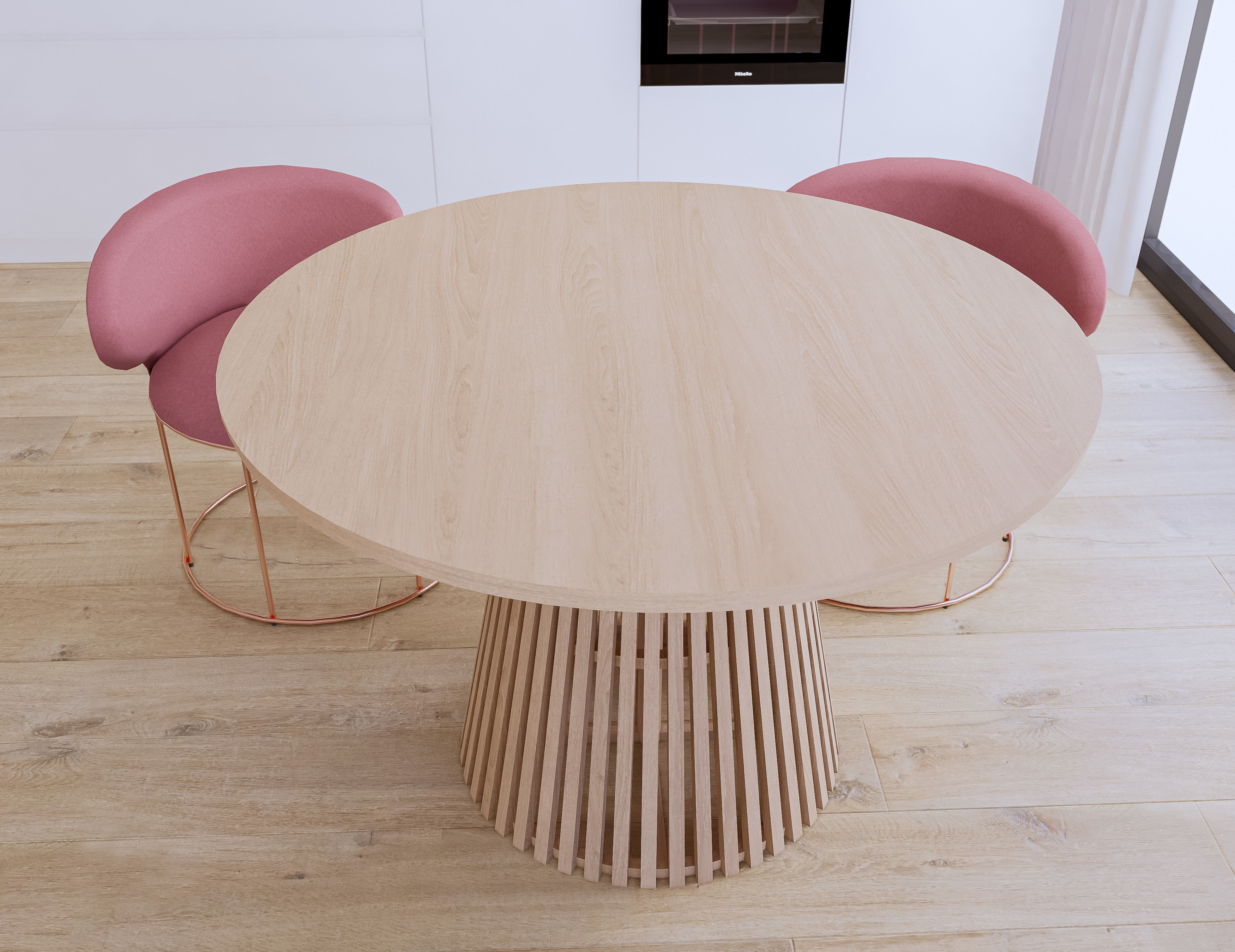 Modern Dining Table created in Revit Family Low-poly 3D model_3