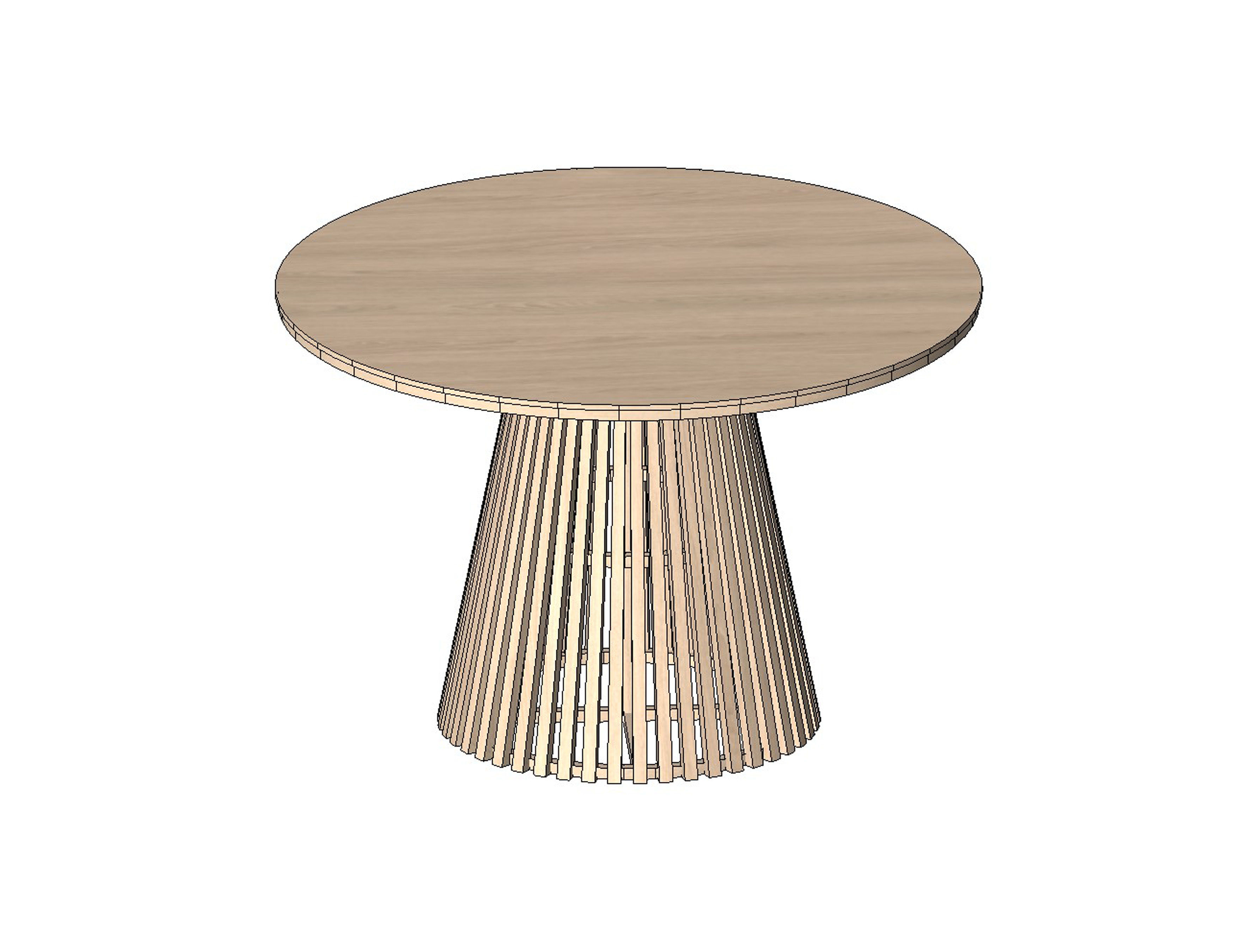 Modern Dining Table created in Revit Family Low-poly 3D model_7
