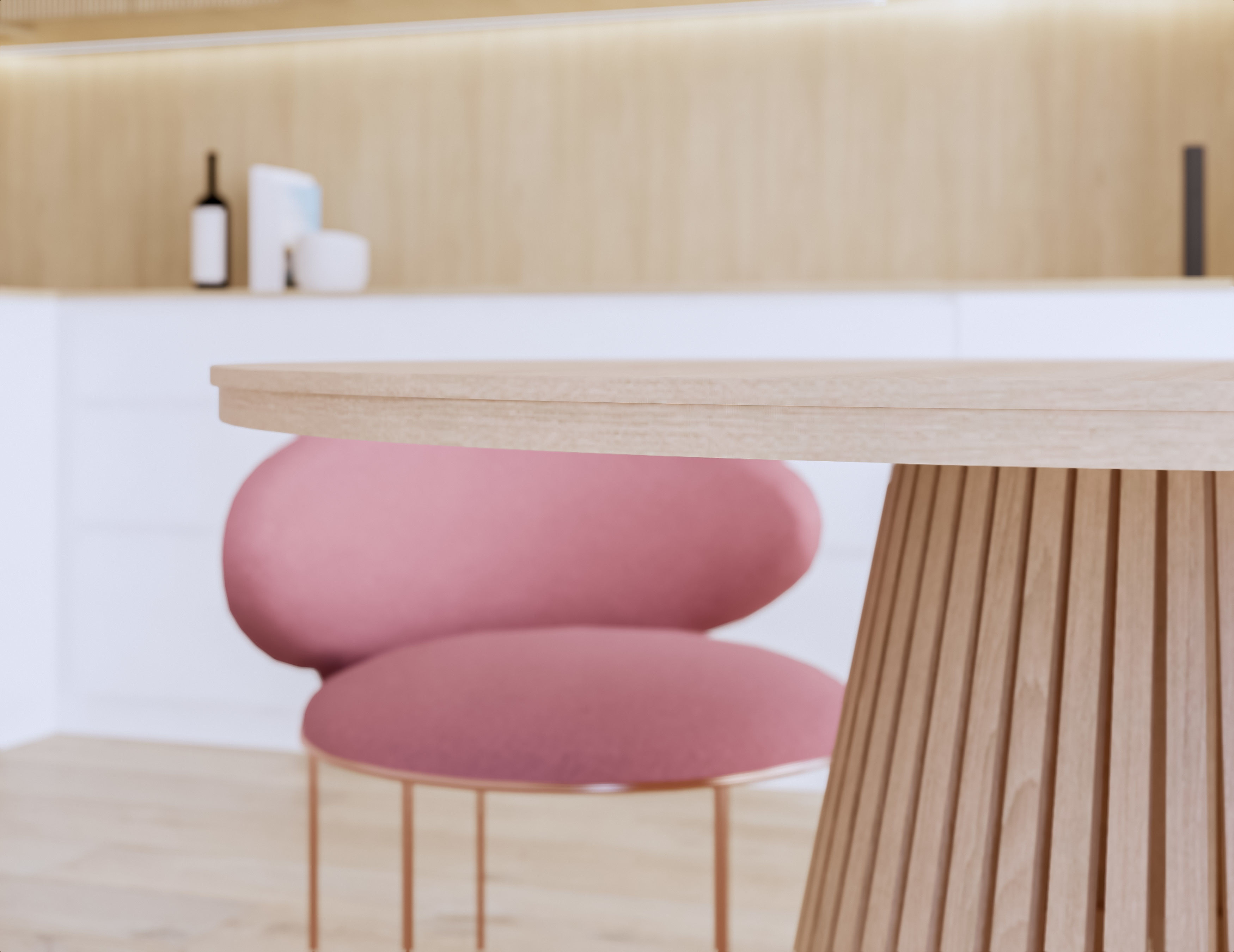 Modern Dining Table created in Revit Family Low-poly 3D model_2