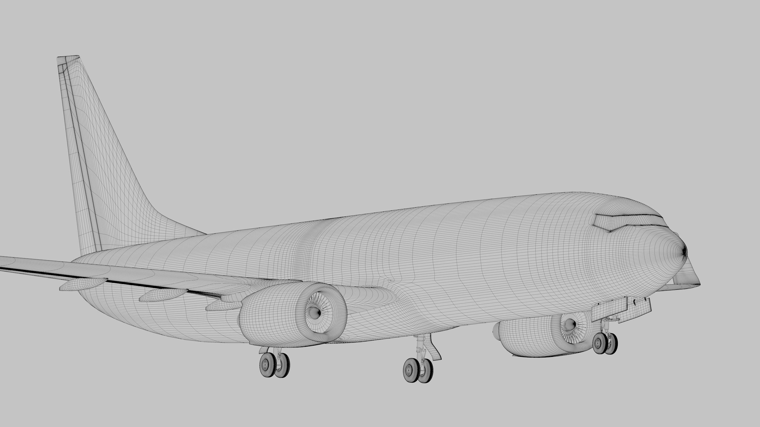 Boeing 737-800 ANA All Nippon Airways Low-poly 3D model_23