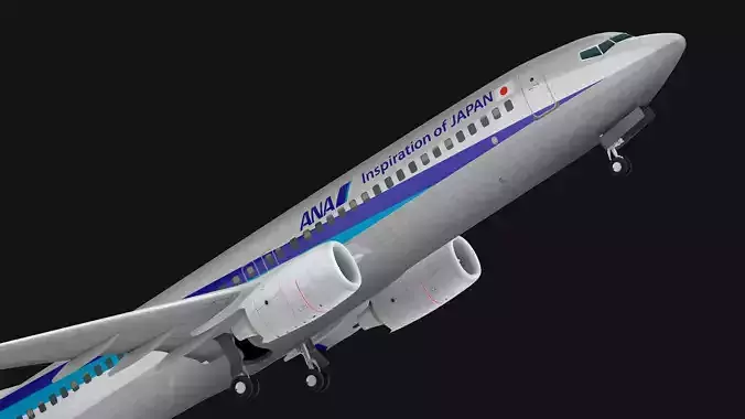 Boeing 737-800 ANA All Nippon Airways Low-poly 3D model