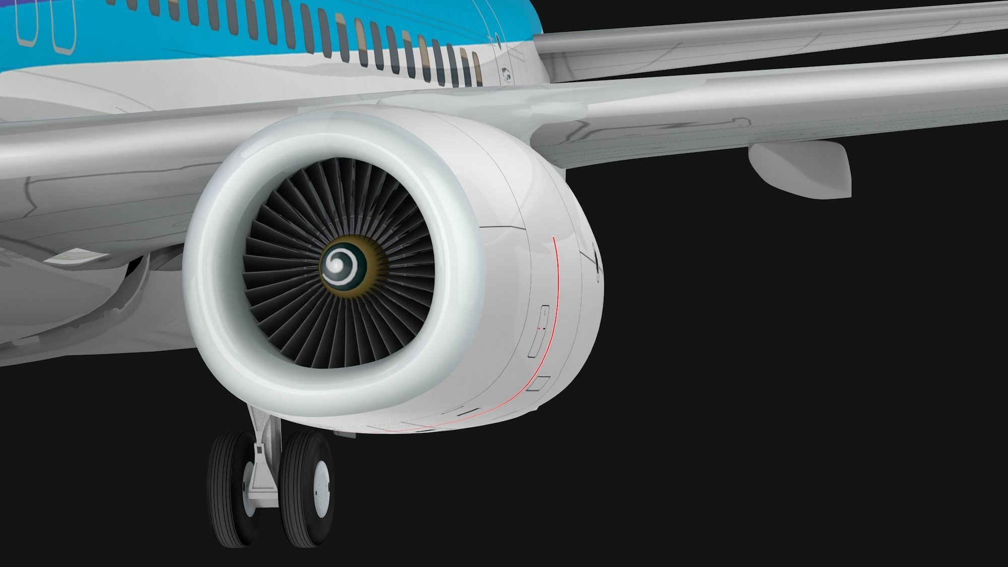 Boeing 737-800 ANA All Nippon Airways Low-poly 3D model_5