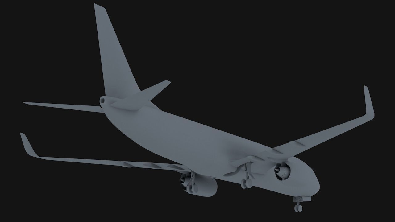 Boeing 737-800 ANA All Nippon Airways Low-poly 3D model_13