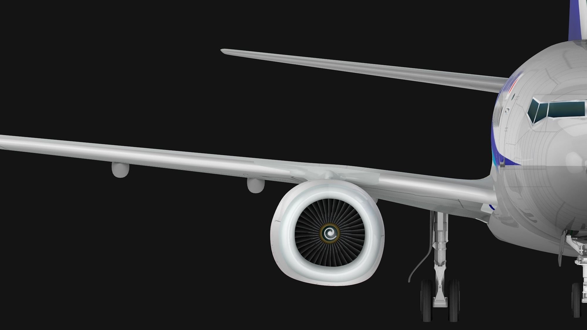 Boeing 737-800 ANA All Nippon Airways Low-poly 3D model_2