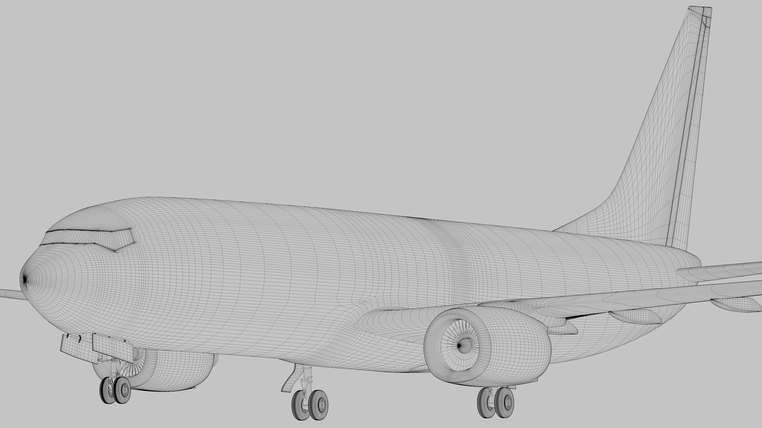 Boeing 737-800 ANA All Nippon Airways Low-poly 3D model_26