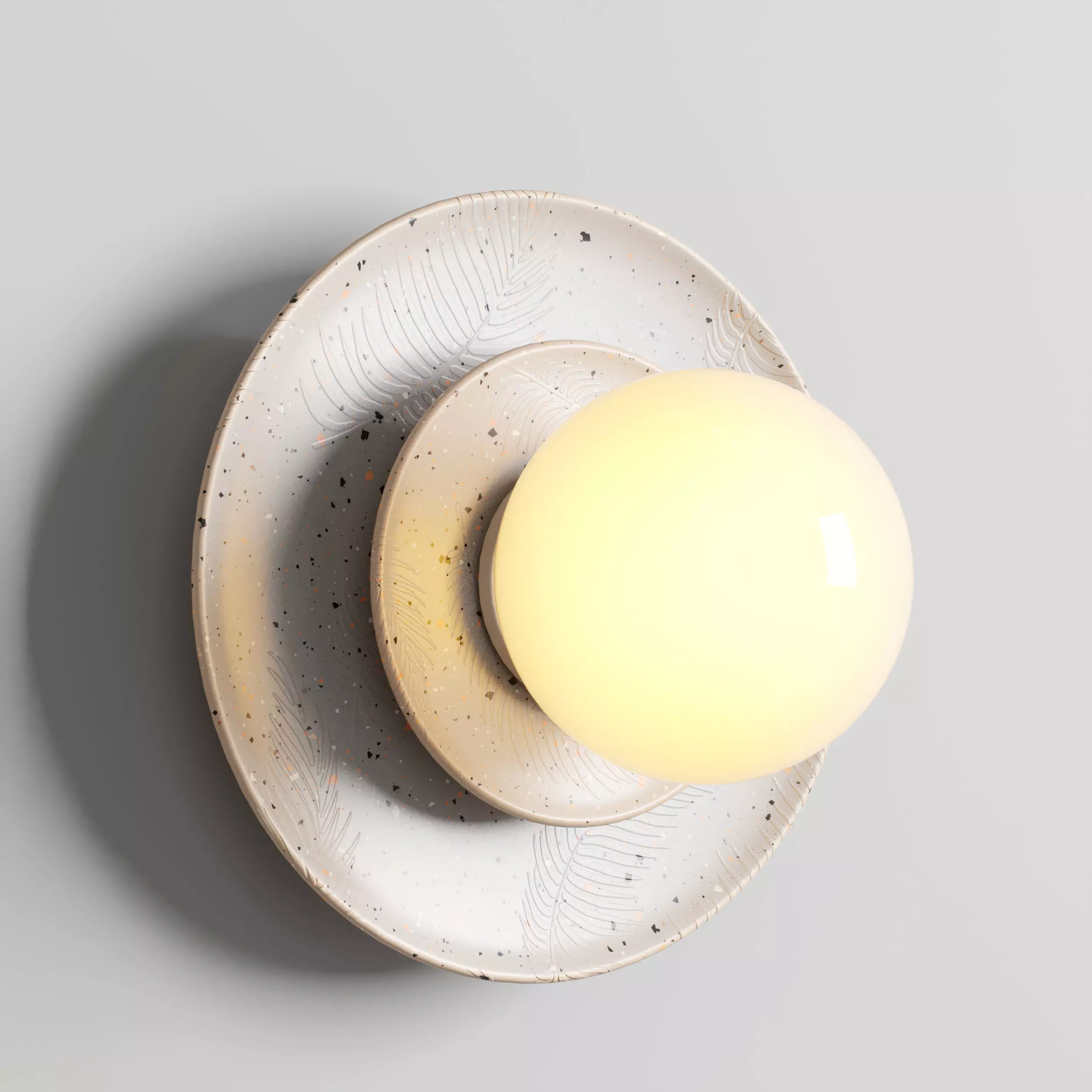 2 light pink and gray Aureole Ceramic Wall light Low-poly 3D model