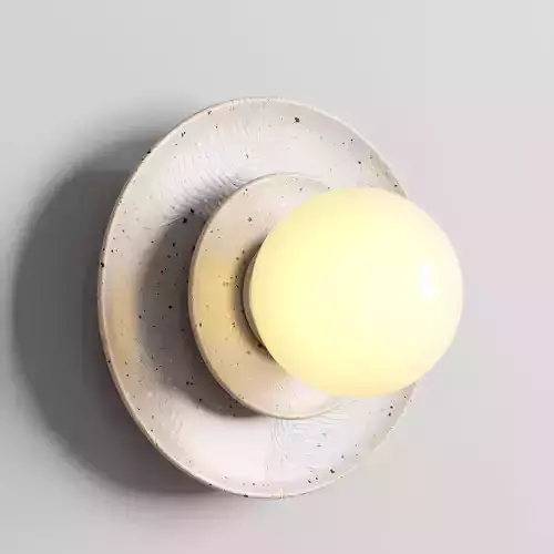 2 light pink and gray Aureole Ceramic Wall light Low-poly 3D model