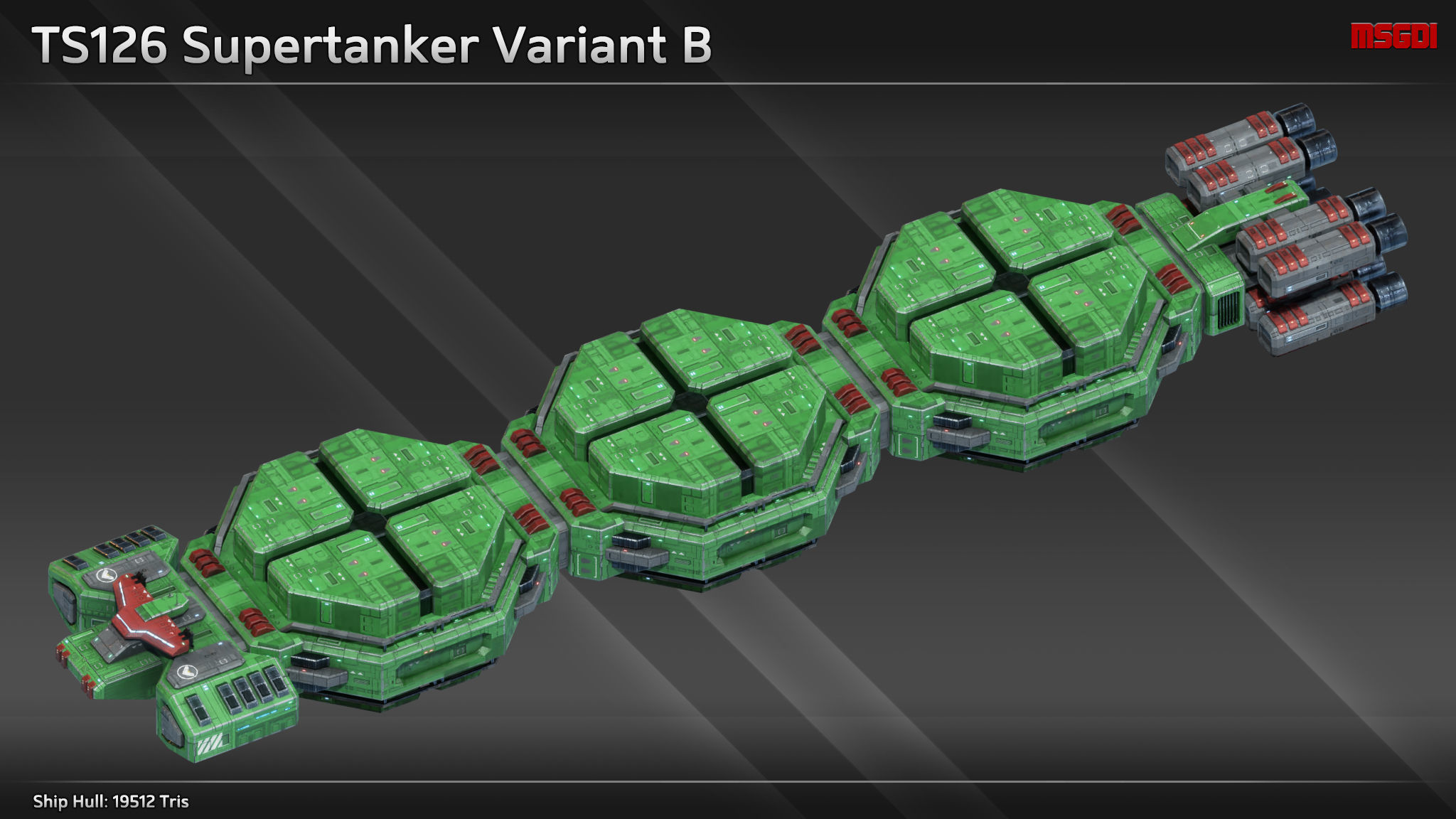 Spaceship TS126 Supertanker Low-poly 3D model_1