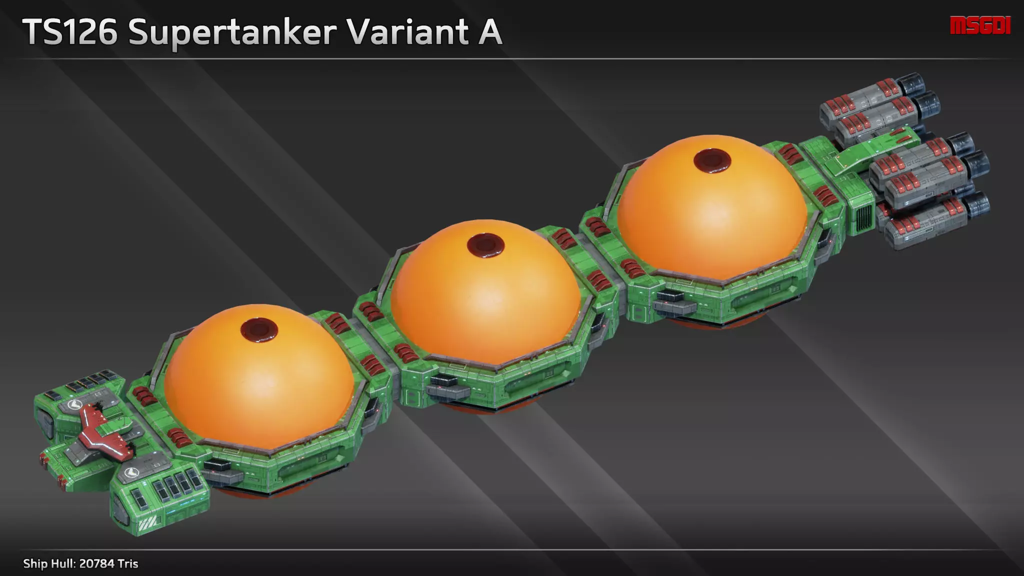 Spaceship TS126 Supertanker Low-poly 3D model_0