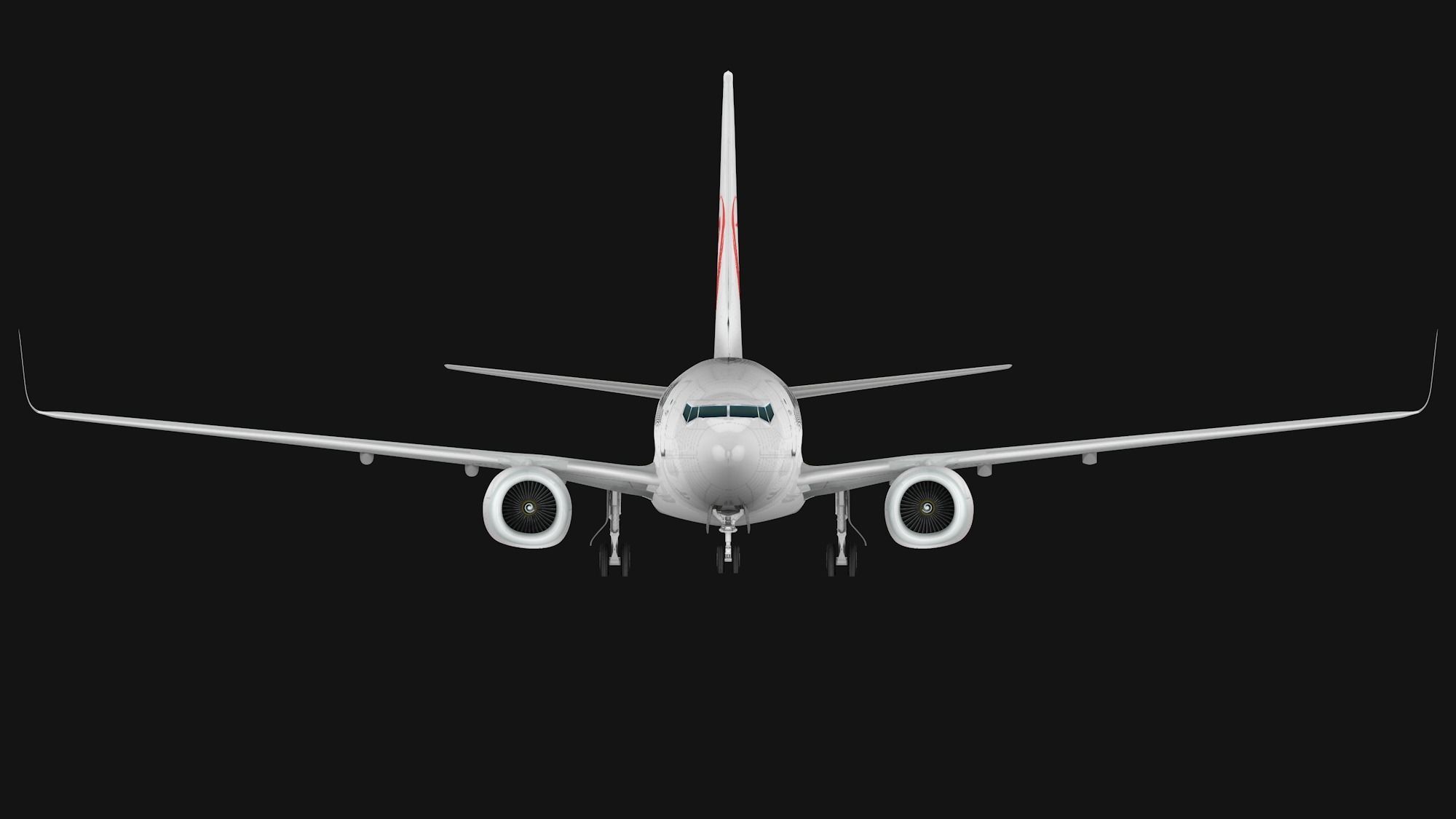 Boeing 737-800 Japan Airlines Low-poly 3D model_3