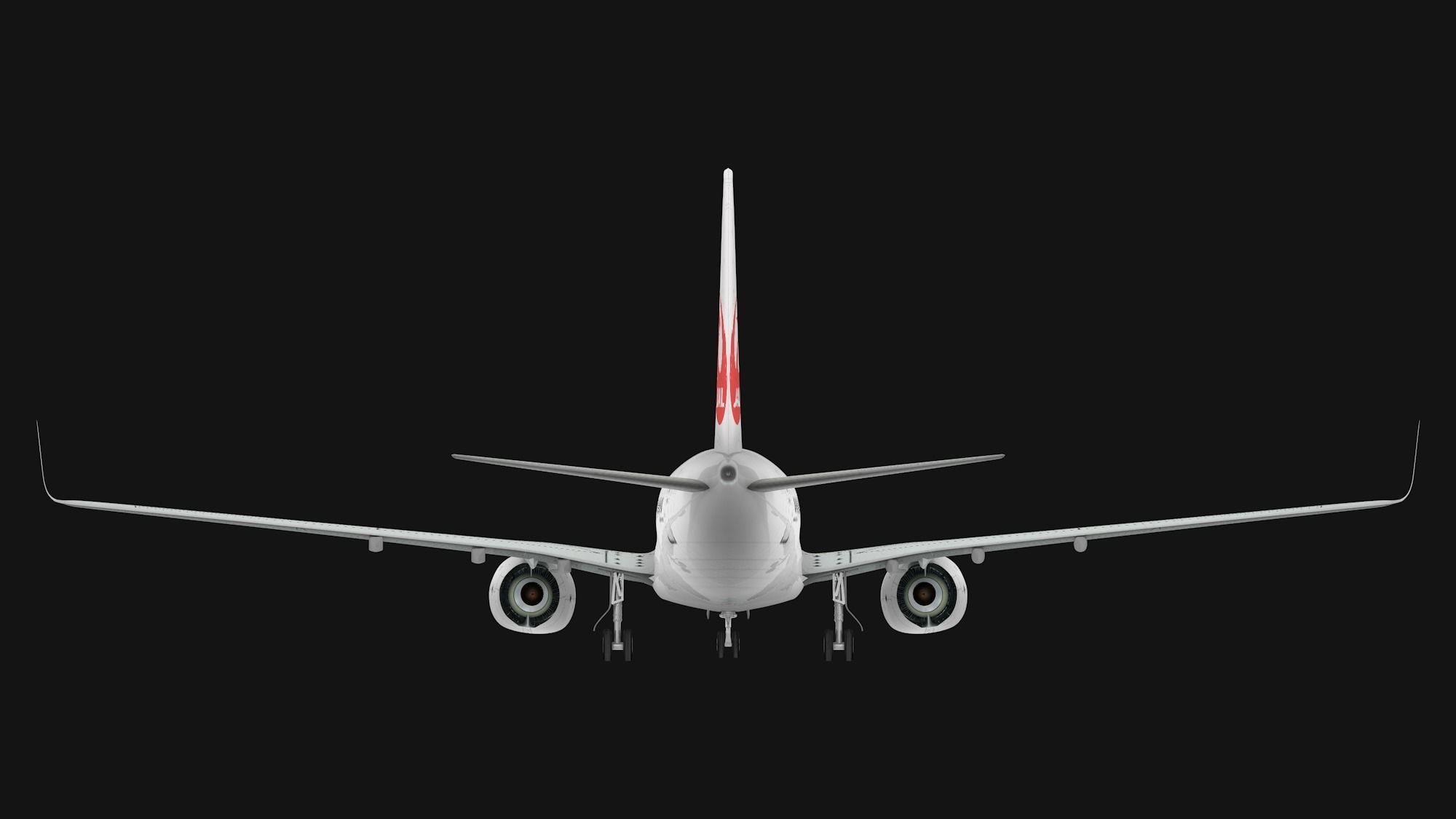 Boeing 737-800 Japan Airlines Low-poly 3D model_8