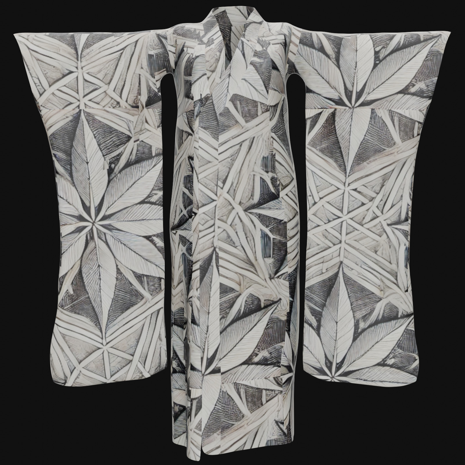 Free Japanese Kimono 3D Model with 10 Traditional Patterns Vol 1 Free 3D model_1