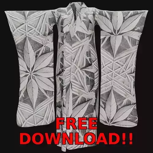 Free Japanese Kimono 3D Model with 10 Traditional Patterns Vol 1