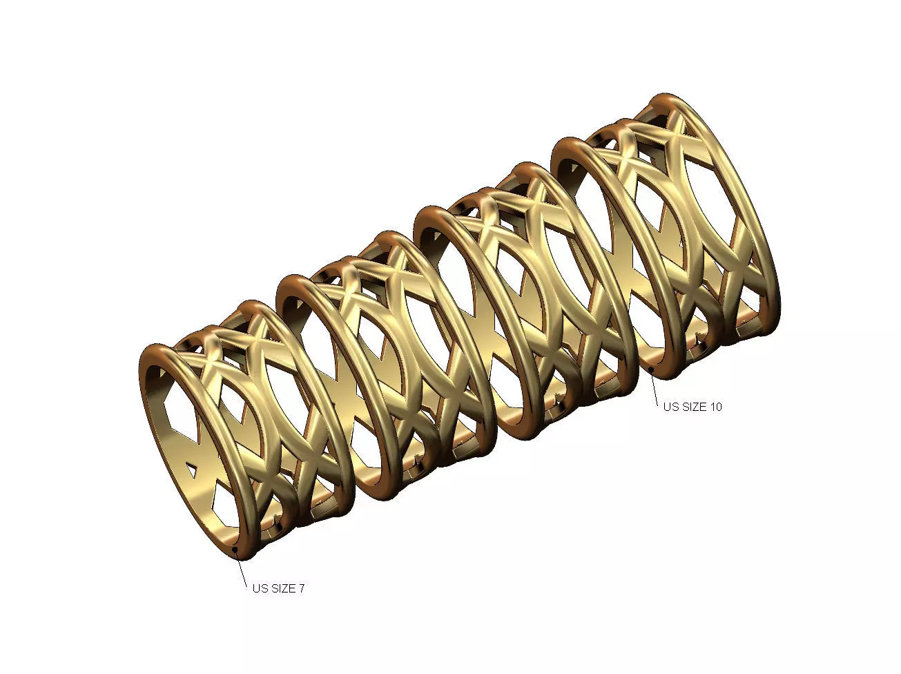 Celtic braid mesh wide band US sizes 7to10 3D print model