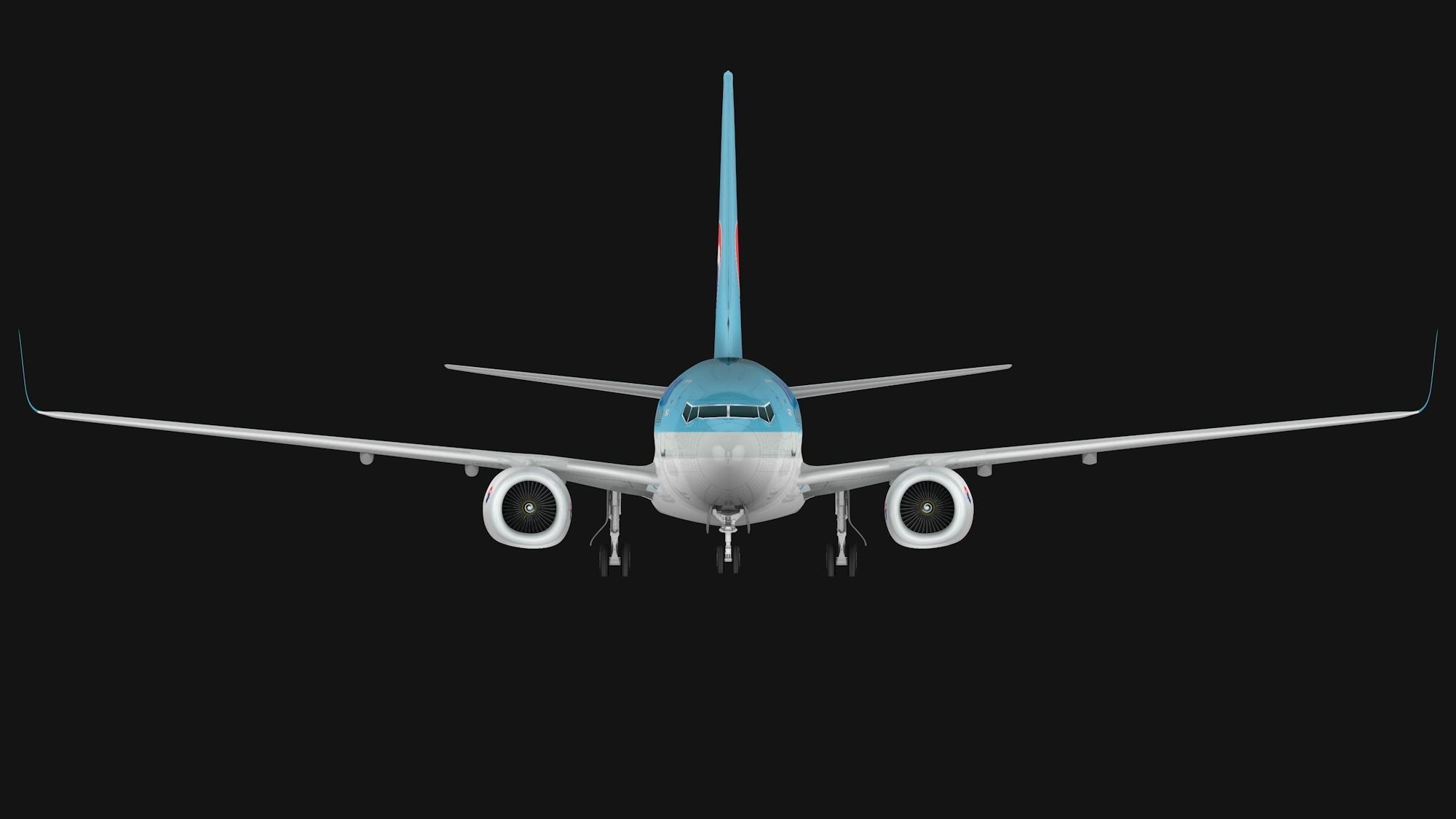 Boeing 737-800 Korean Air Low-poly 3D model_3
