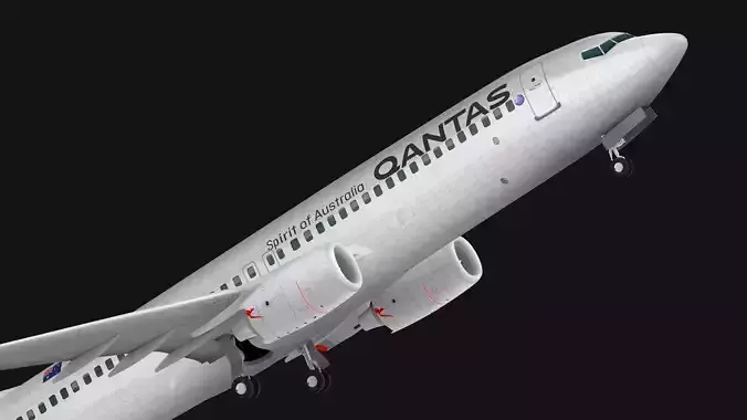Boeing 737-800 Qantas Airways Low-poly 3D model