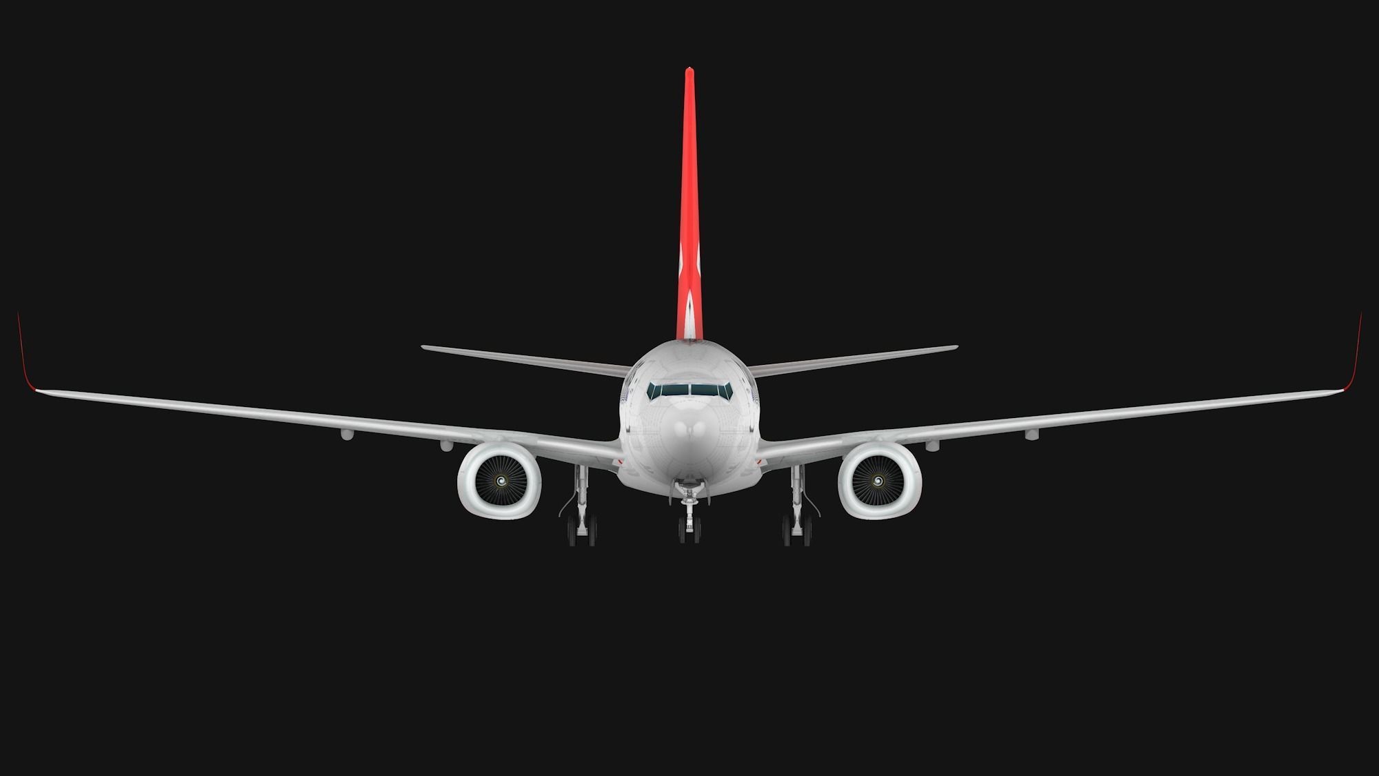 Boeing 737-800 Qantas Airways Low-poly 3D model_3