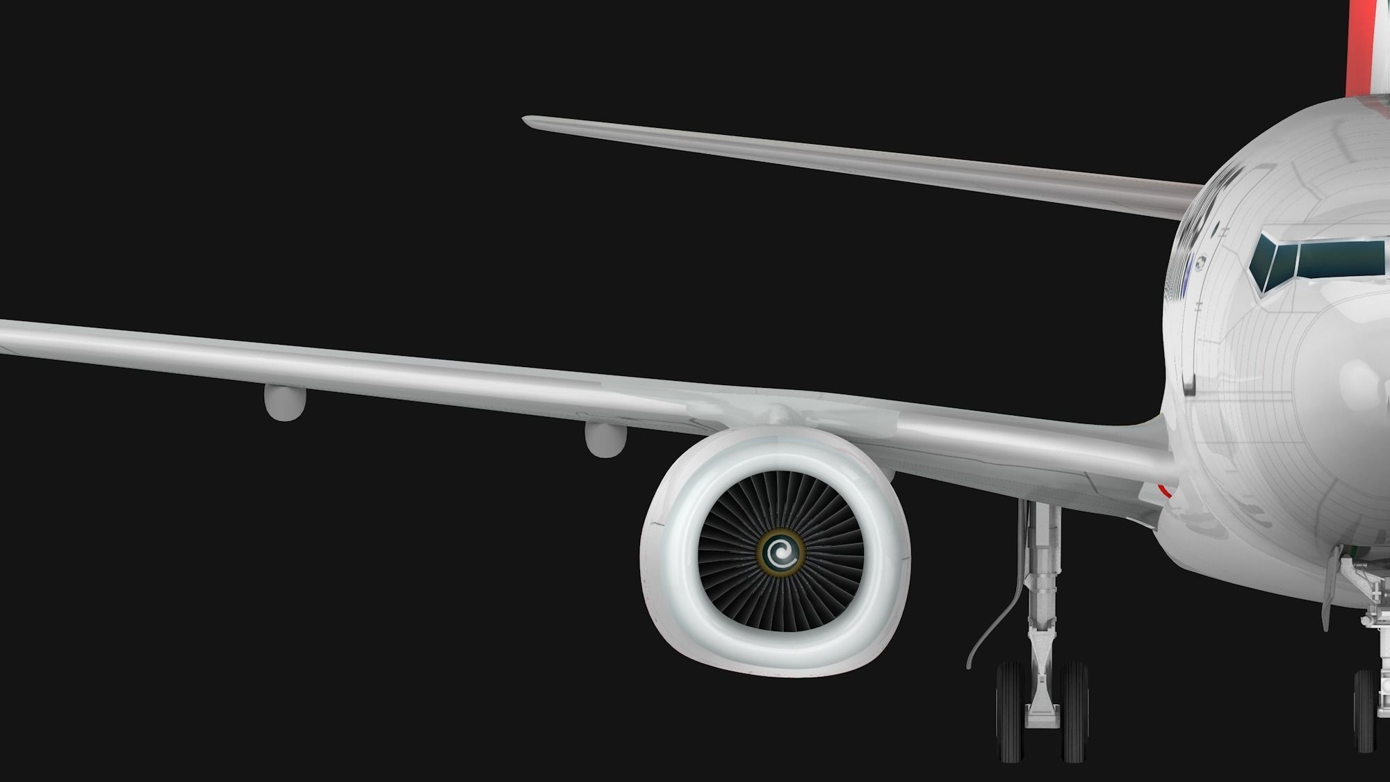 Boeing 737-800 Qantas Airways Low-poly 3D model_2