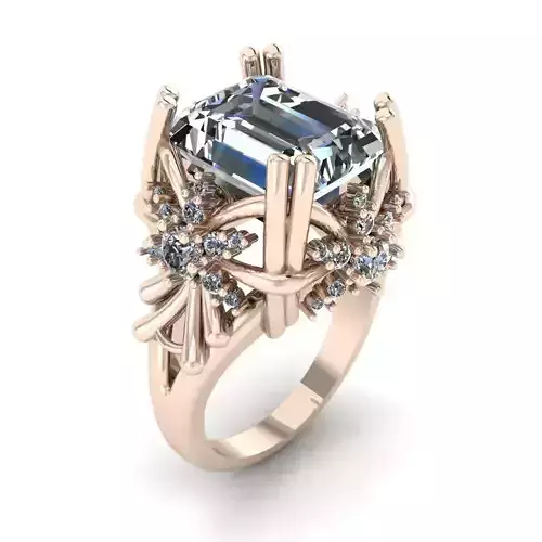 Elegant Ring with Emerald Stone