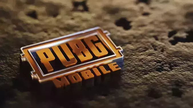 PUBG Mobile Logo studio rendering with mud floor 3D model