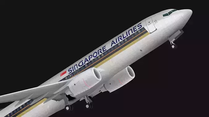 Boeing 737-800 Singapore Airlines Low-poly 3D model
