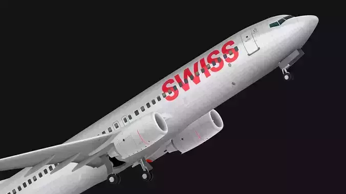 Boeing 737-800 Swiss International Air Lines Low-poly 3D model