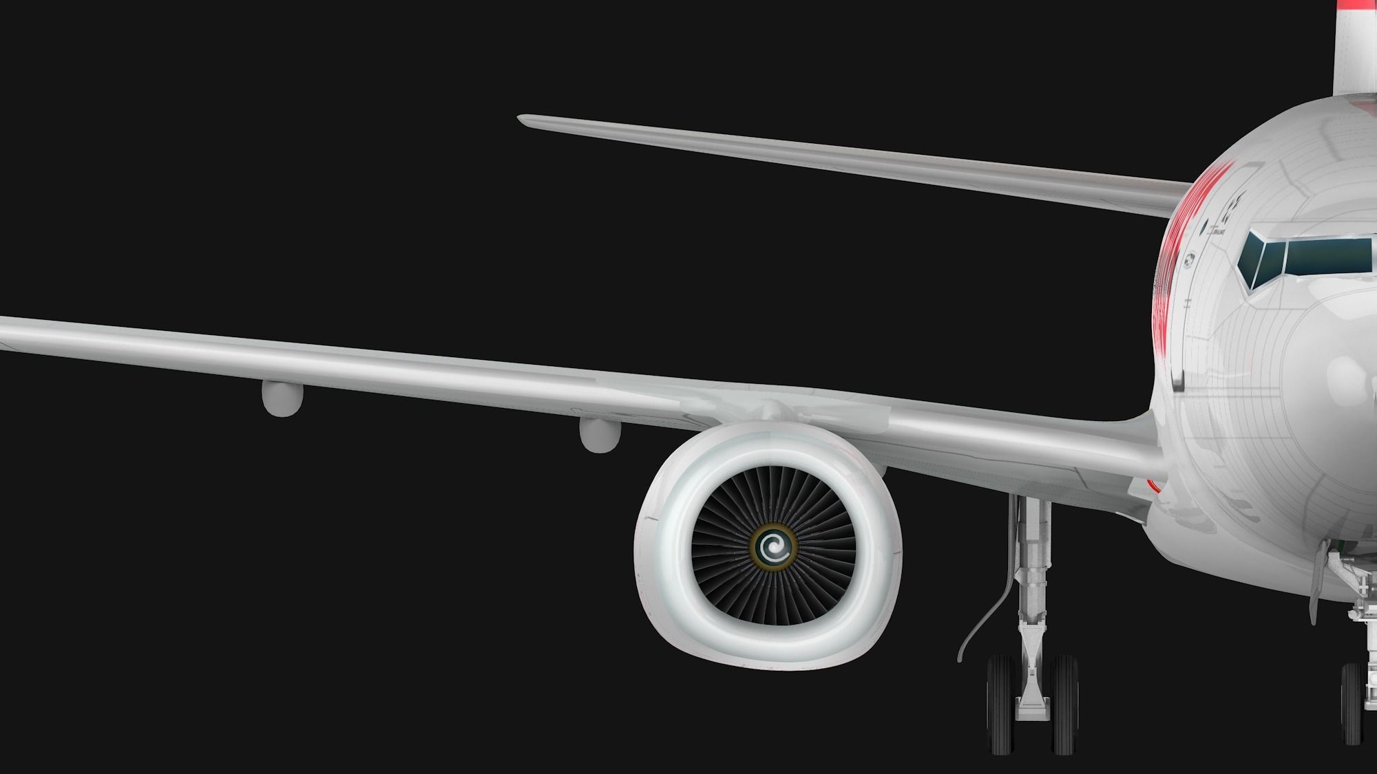 Boeing 737-800 Swiss International Air Lines Low-poly 3D model_2