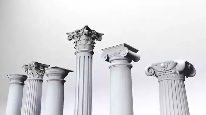Columns Collection four 3D model