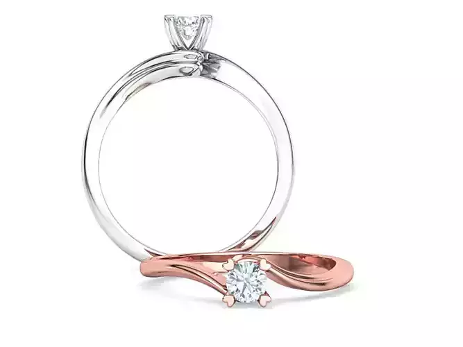 Ella Solitaire Promise Ring 4mm stone 3dprit model bypass shank