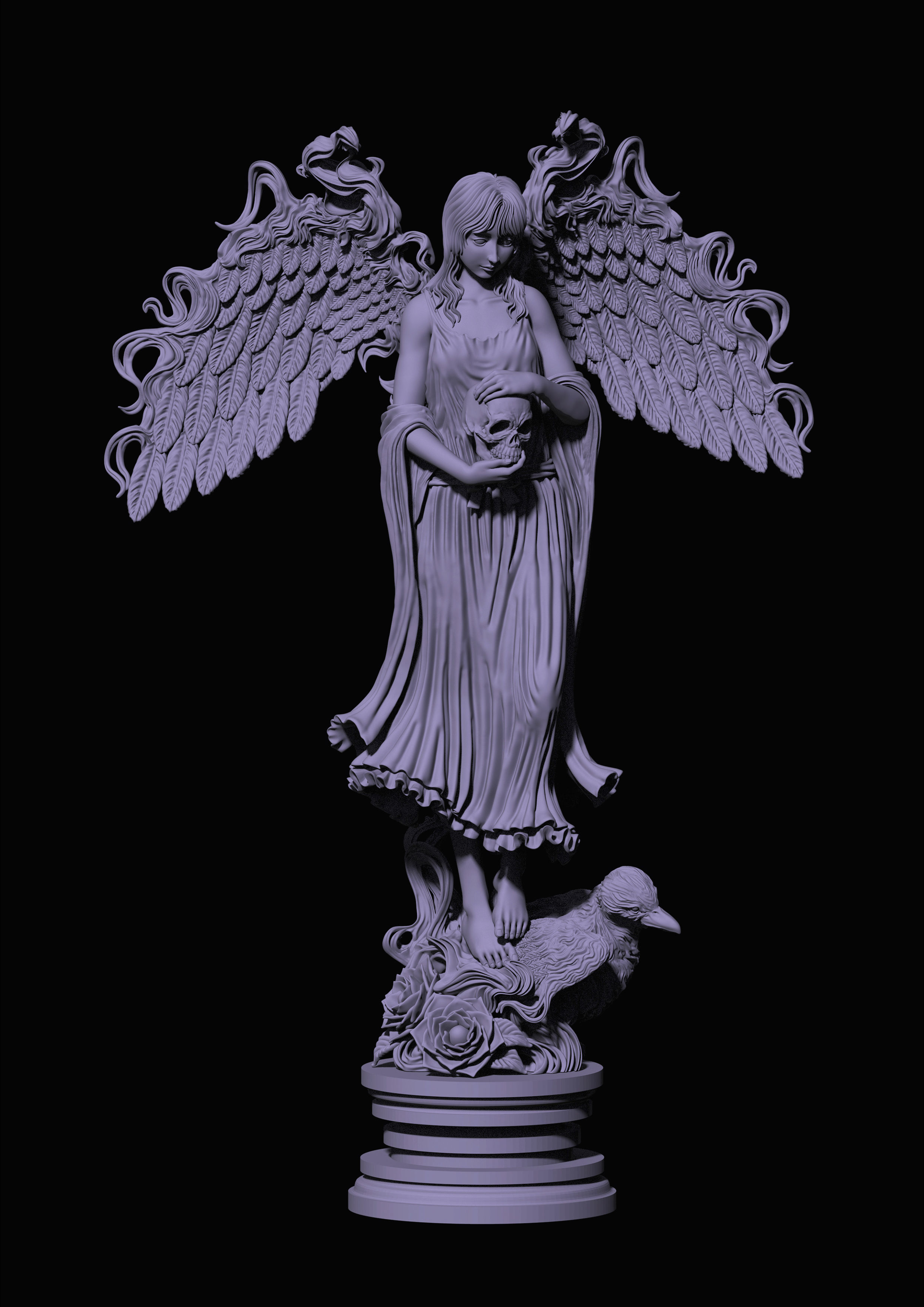 3D Game Assets 3D Printed Models Angel Figures 3D print model_1