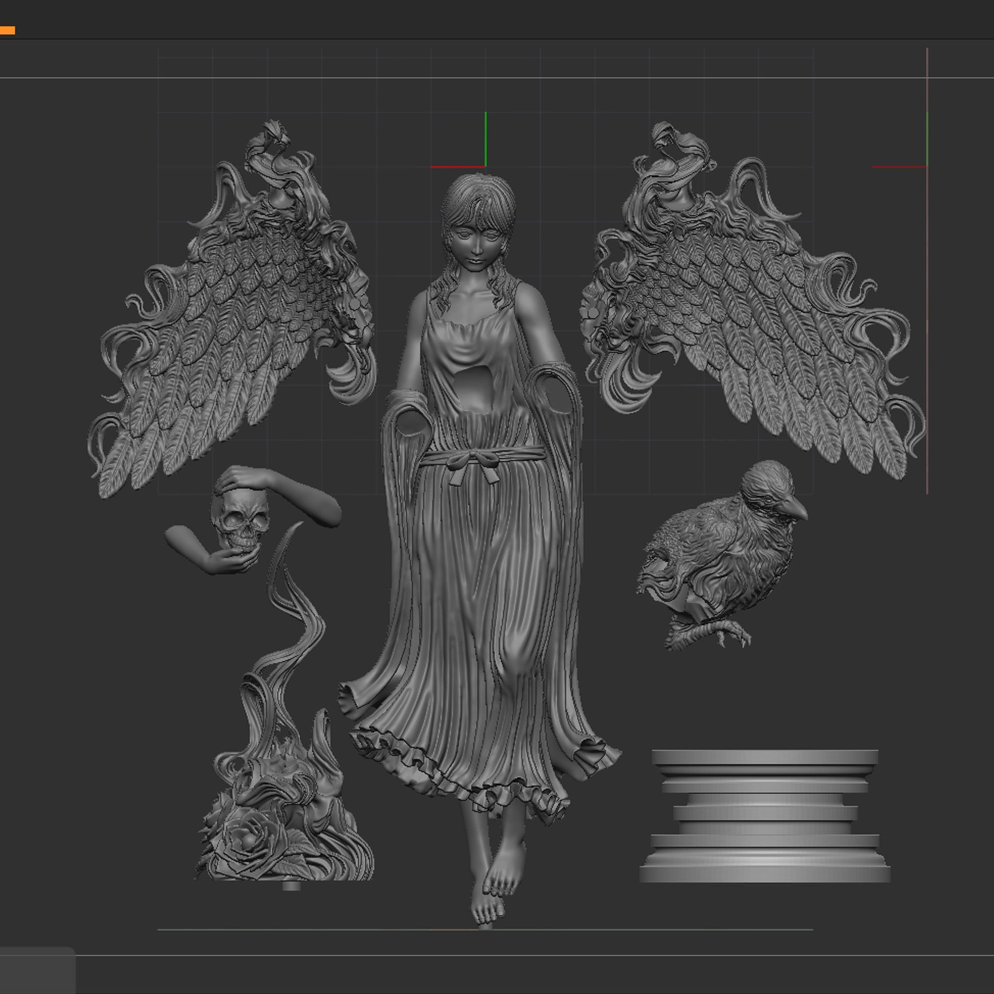 3D Game Assets 3D Printed Models Angel Figures 3D print model_6