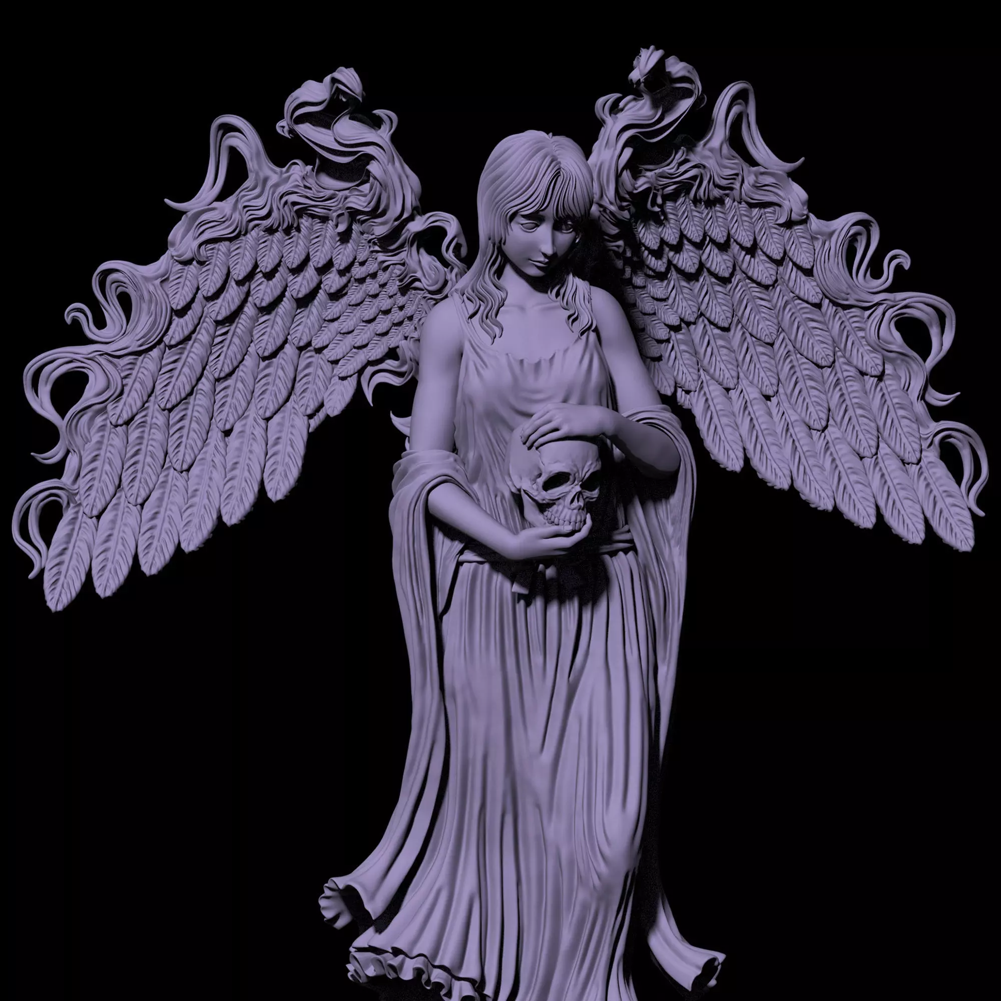 3D Game Assets 3D Printed Models Angel Figures 3D print model_0