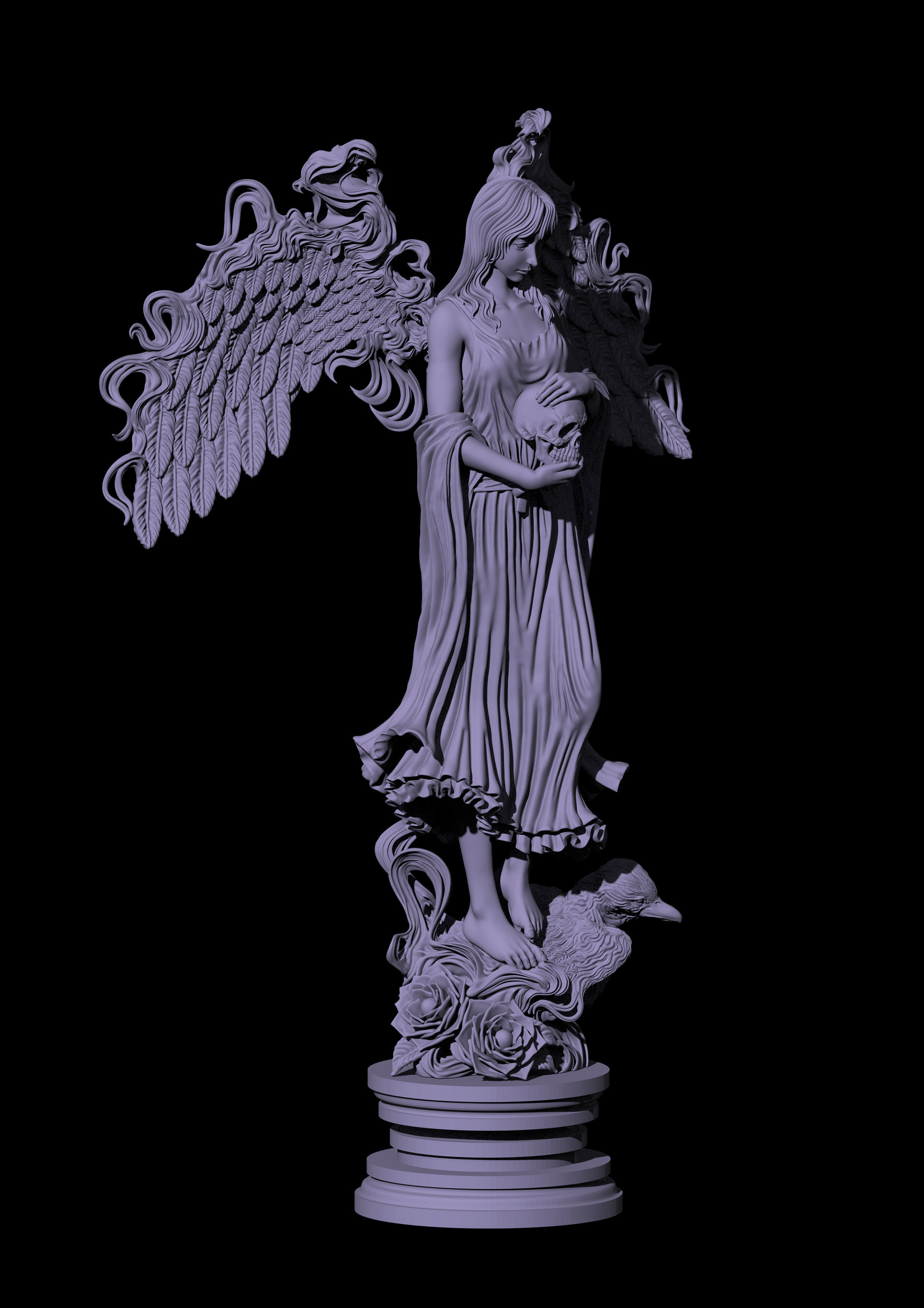 3D Game Assets 3D Printed Models Angel Figures 3D print model_2