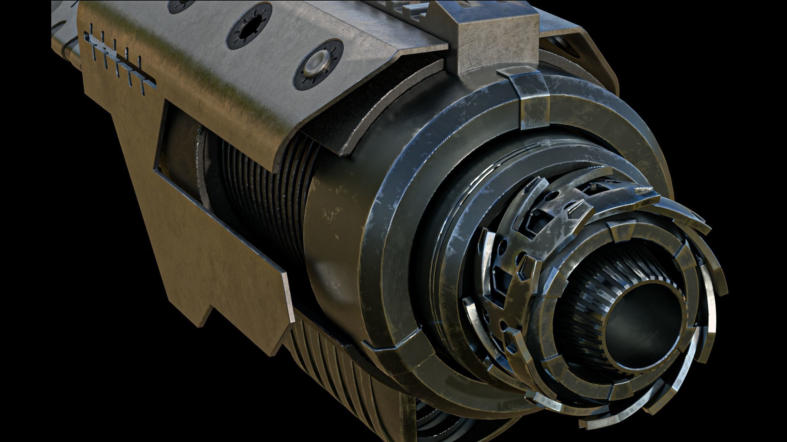 cannon arm Low-poly 3D model_4