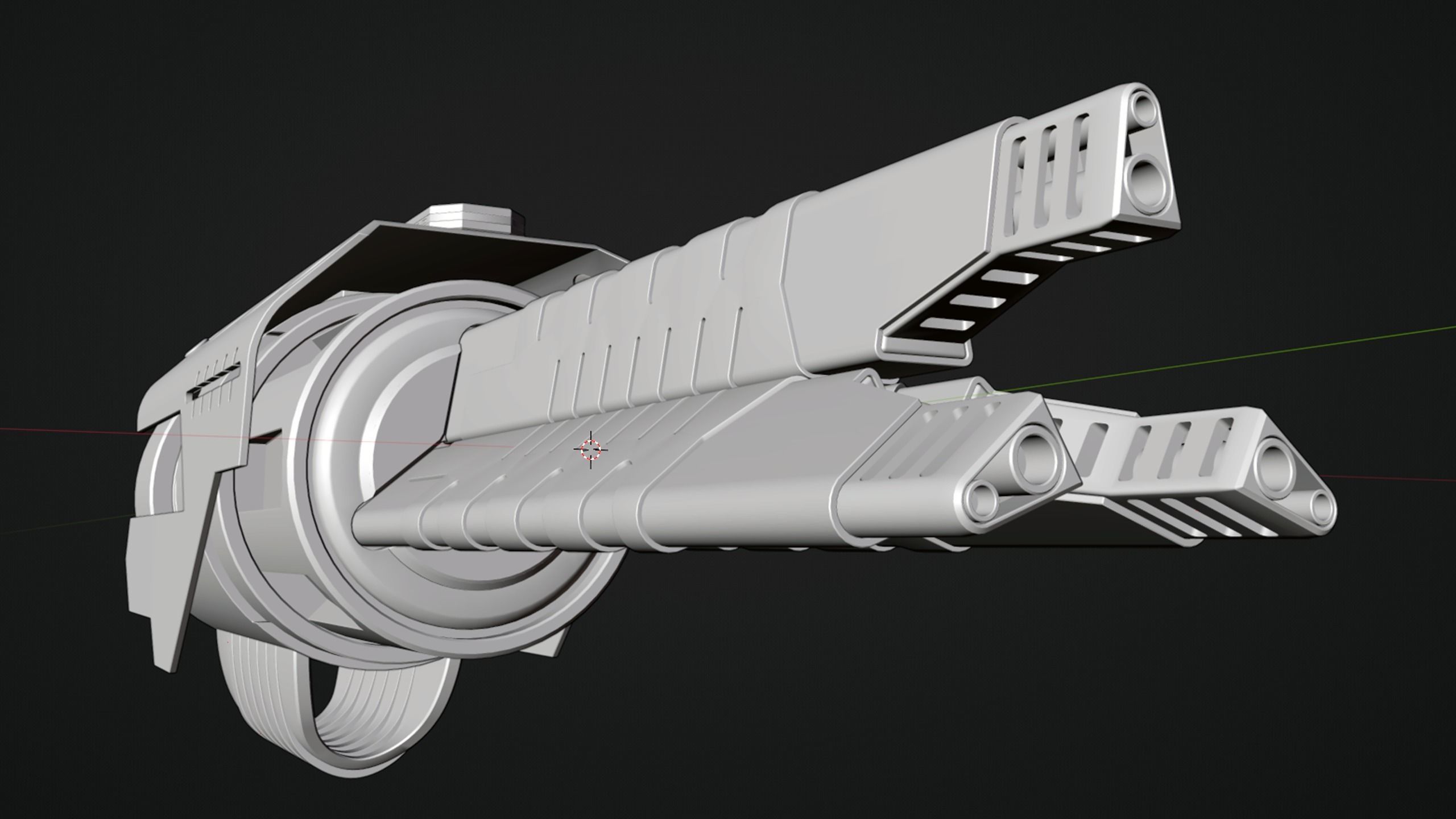 cannon arm Low-poly 3D model_5