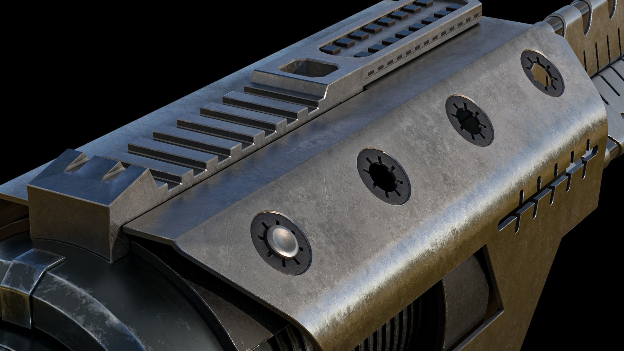 cannon arm Low-poly 3D model_3