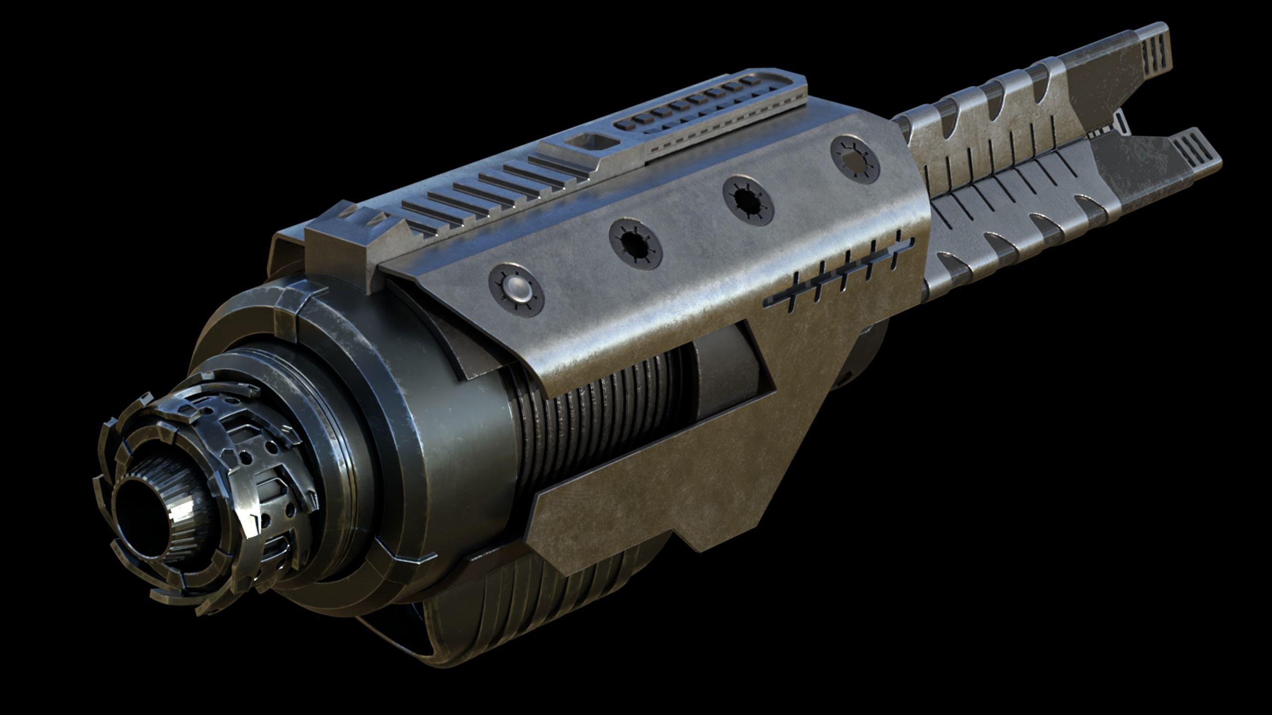 cannon arm Low-poly 3D model_1