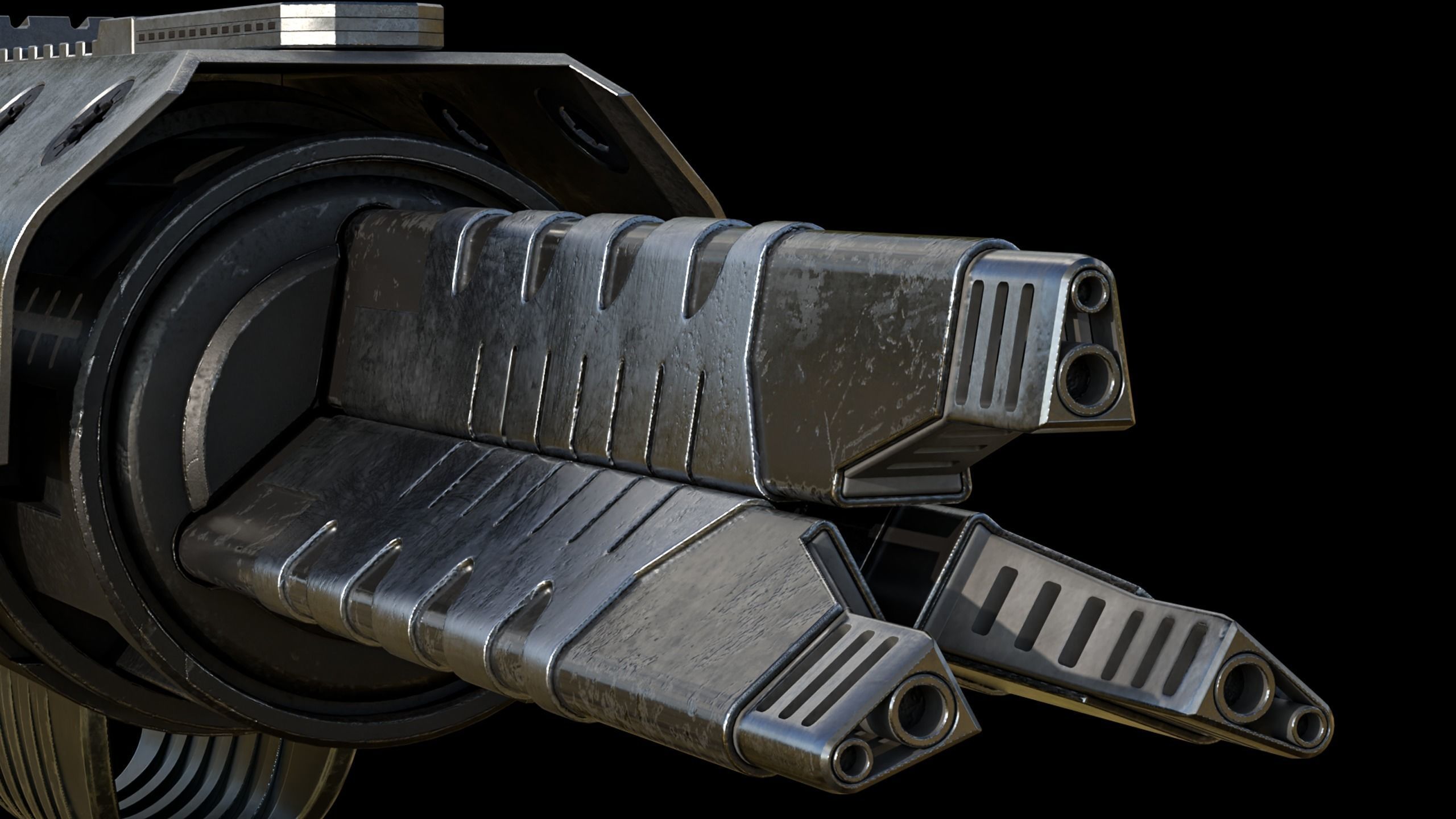 cannon arm Low-poly 3D model_2