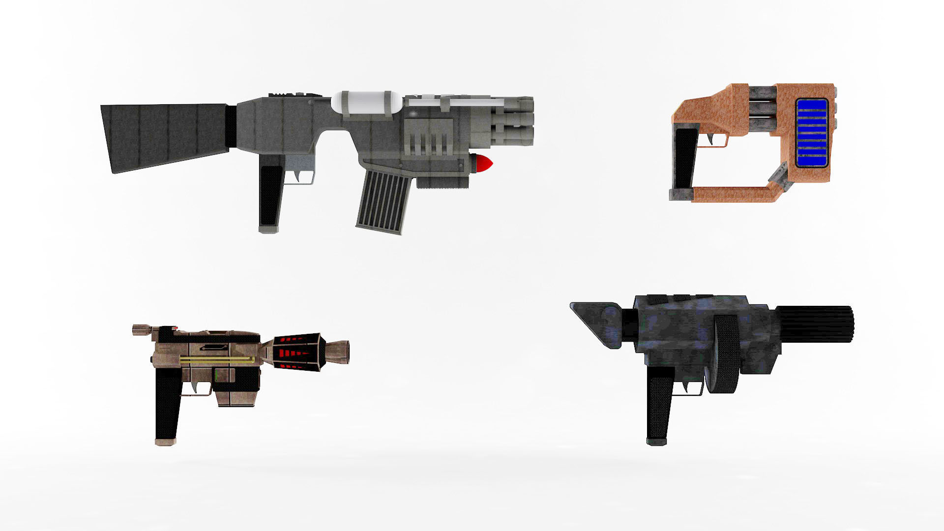 15 Futuristic Sci-Fi Guns Weapons Bundle 3D model_2