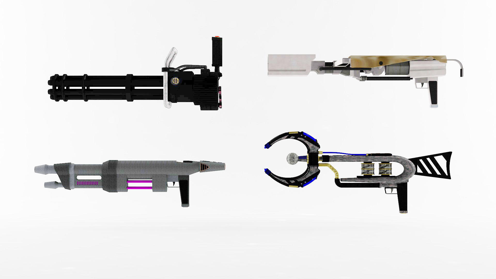 15 Futuristic Sci-Fi Guns Weapons Bundle 3D model_4