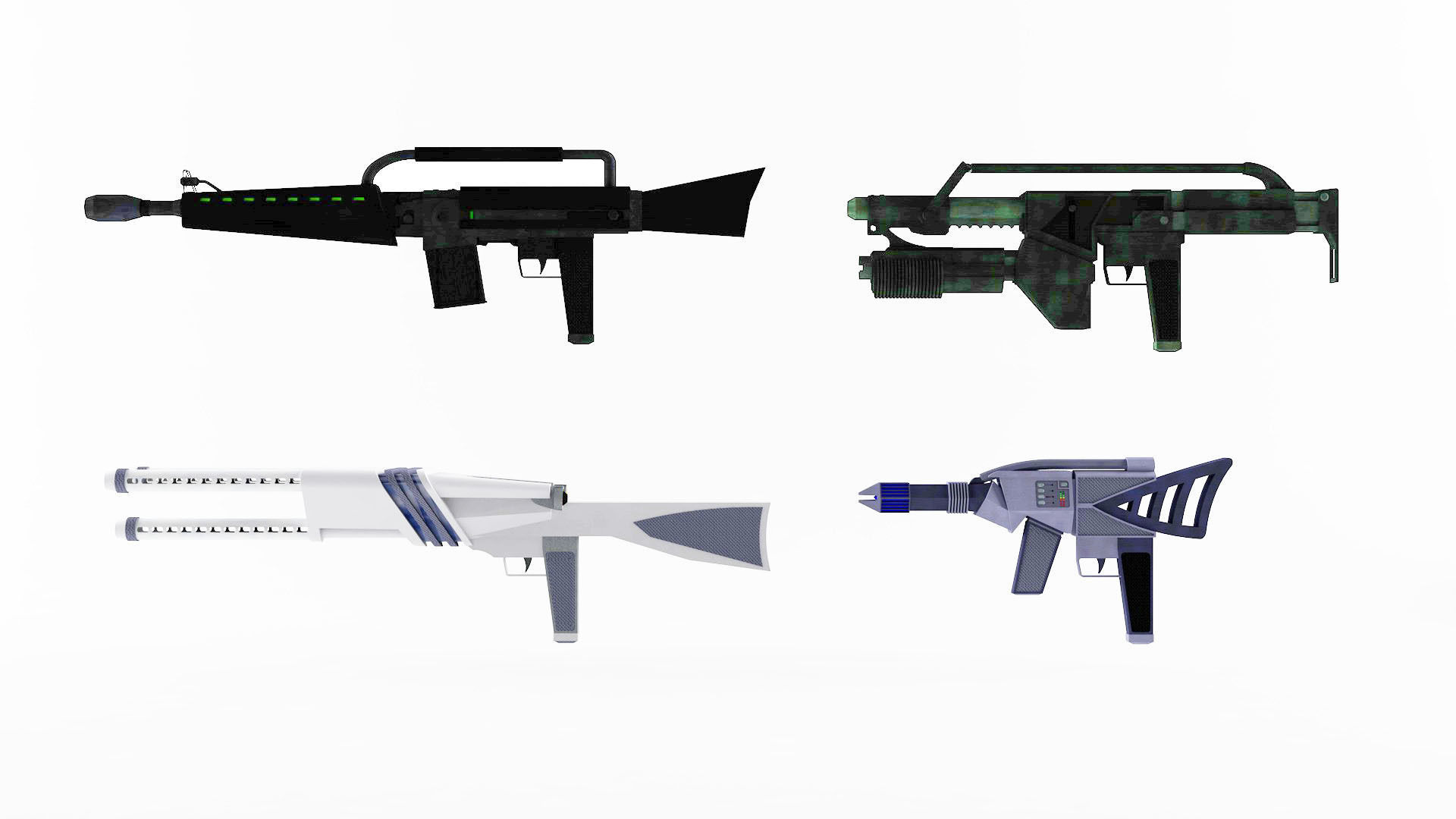 15 Futuristic Sci-Fi Guns Weapons Bundle 3D model_3