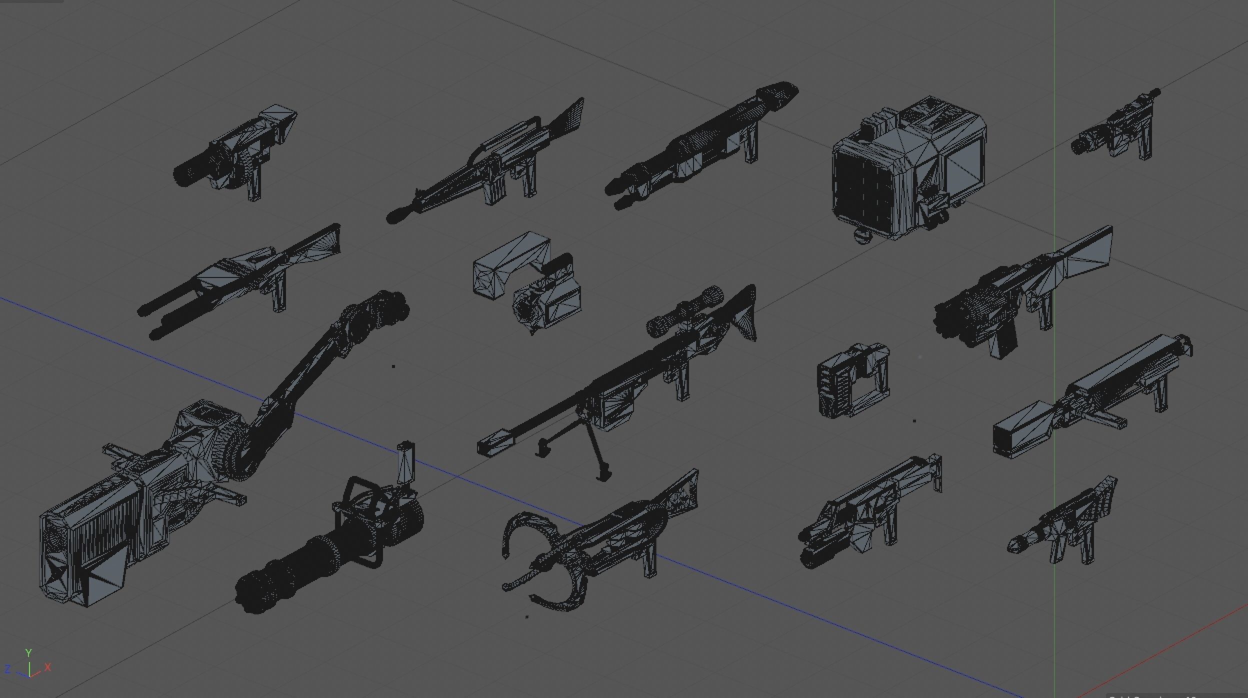 15 Futuristic Sci-Fi Guns Weapons Bundle 3D model_8