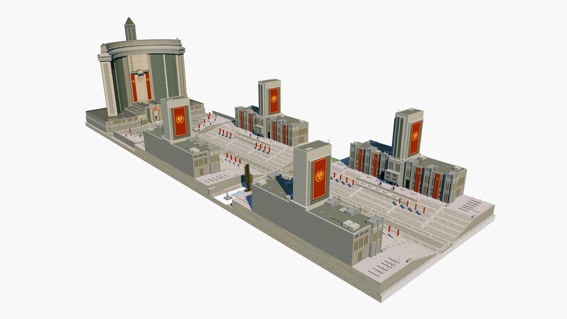 Sovjet USSR Parade Square 3D model_7