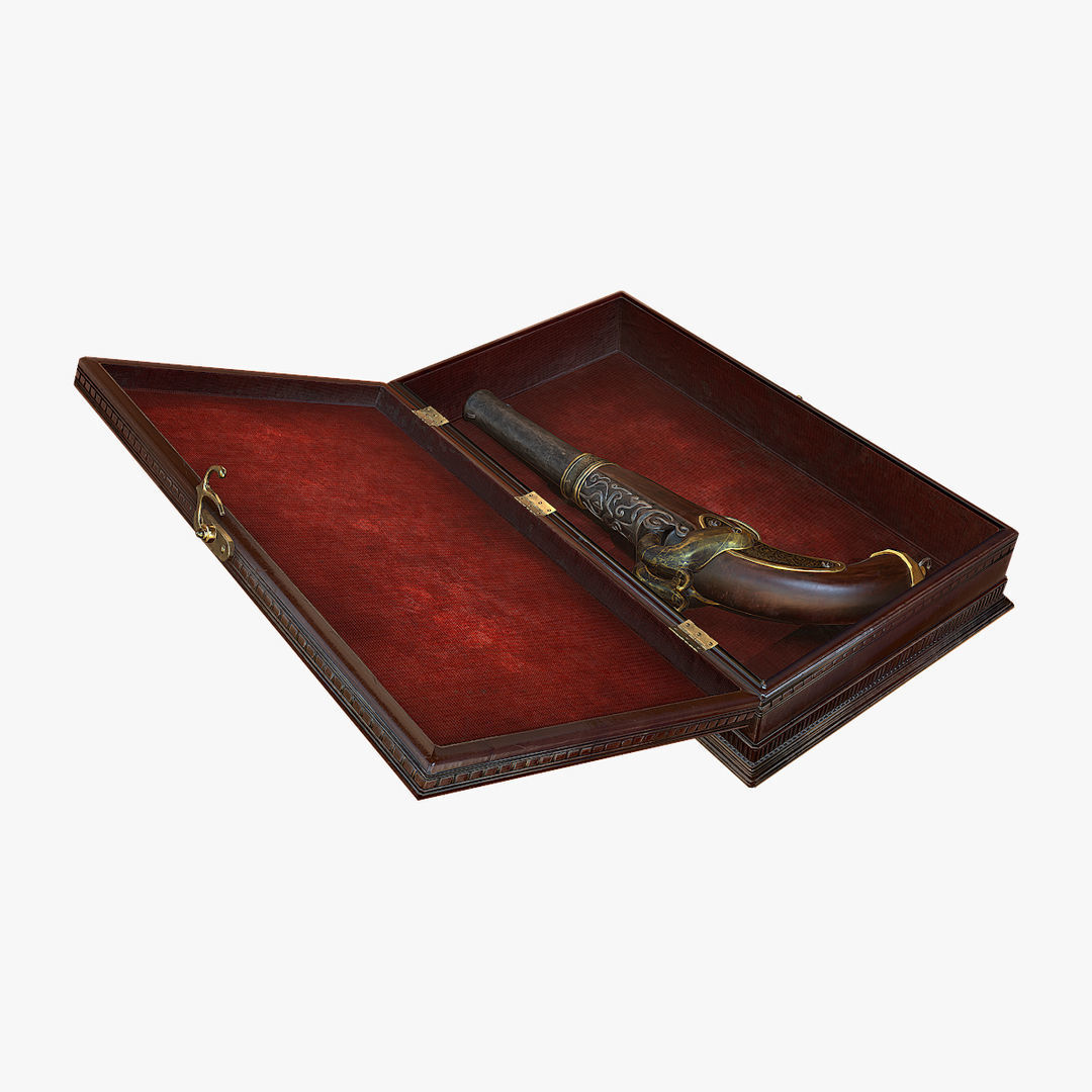 Antique Pistol Low-poly 3D model_3