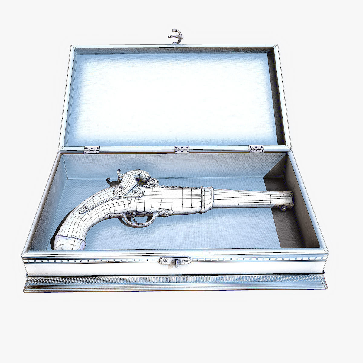 Antique Pistol Low-poly 3D model_9