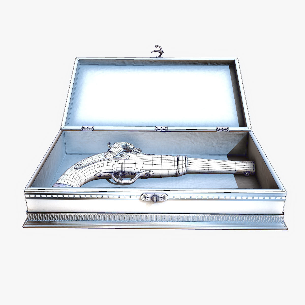 Antique Pistol Low-poly 3D model_12