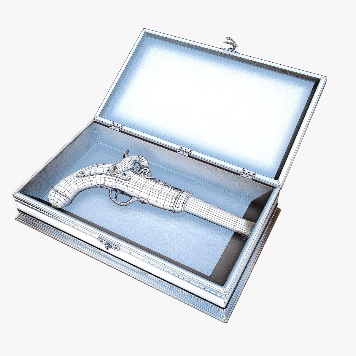 Antique Pistol Low-poly 3D model_8