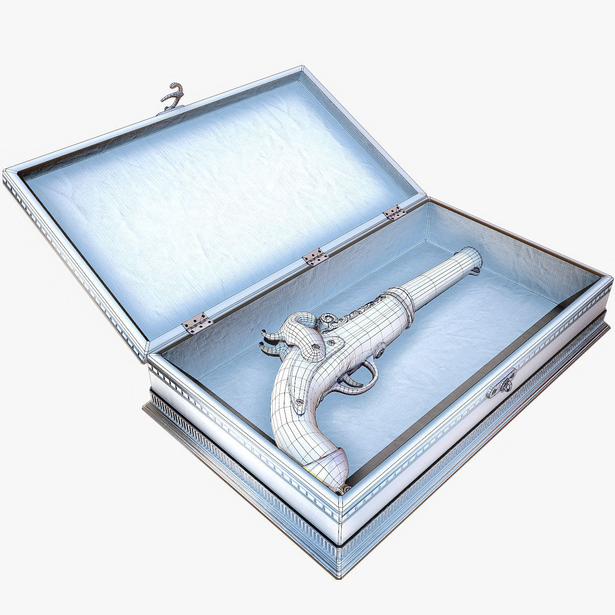 Antique Pistol Low-poly 3D model_10